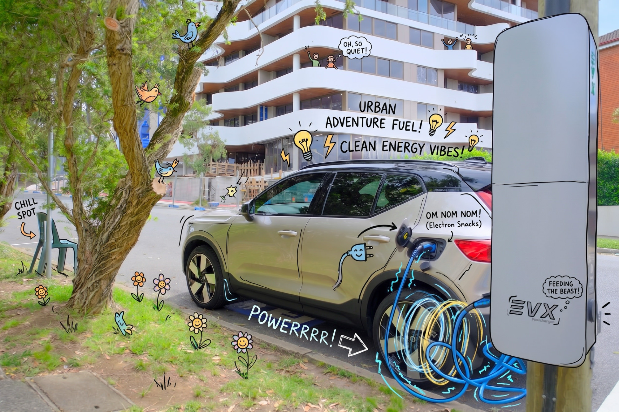 EVX Powerpole street charger in Sydney
